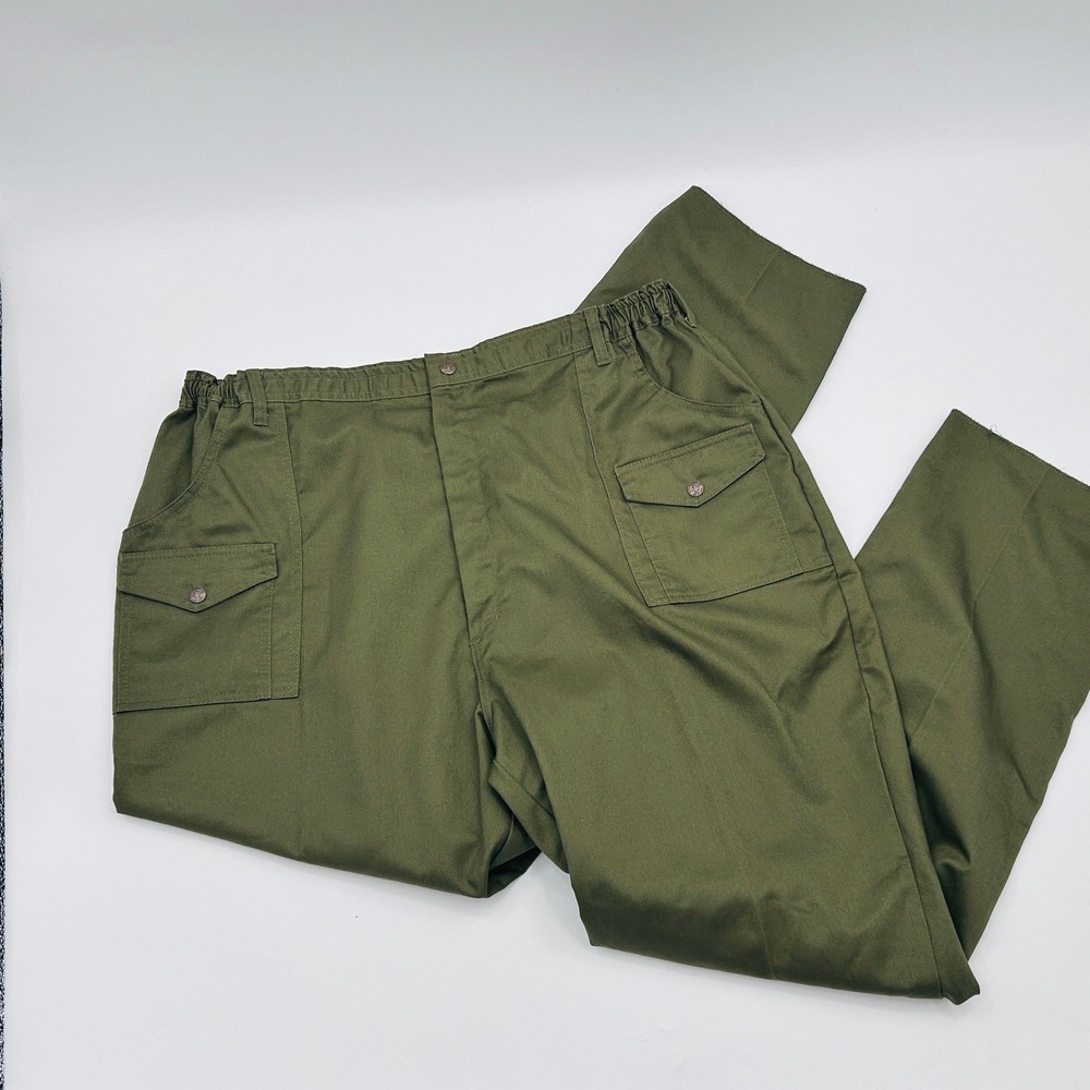 Boy Scouts of America Mens Olive Green Cargo Pants Elastic Waist Size 44